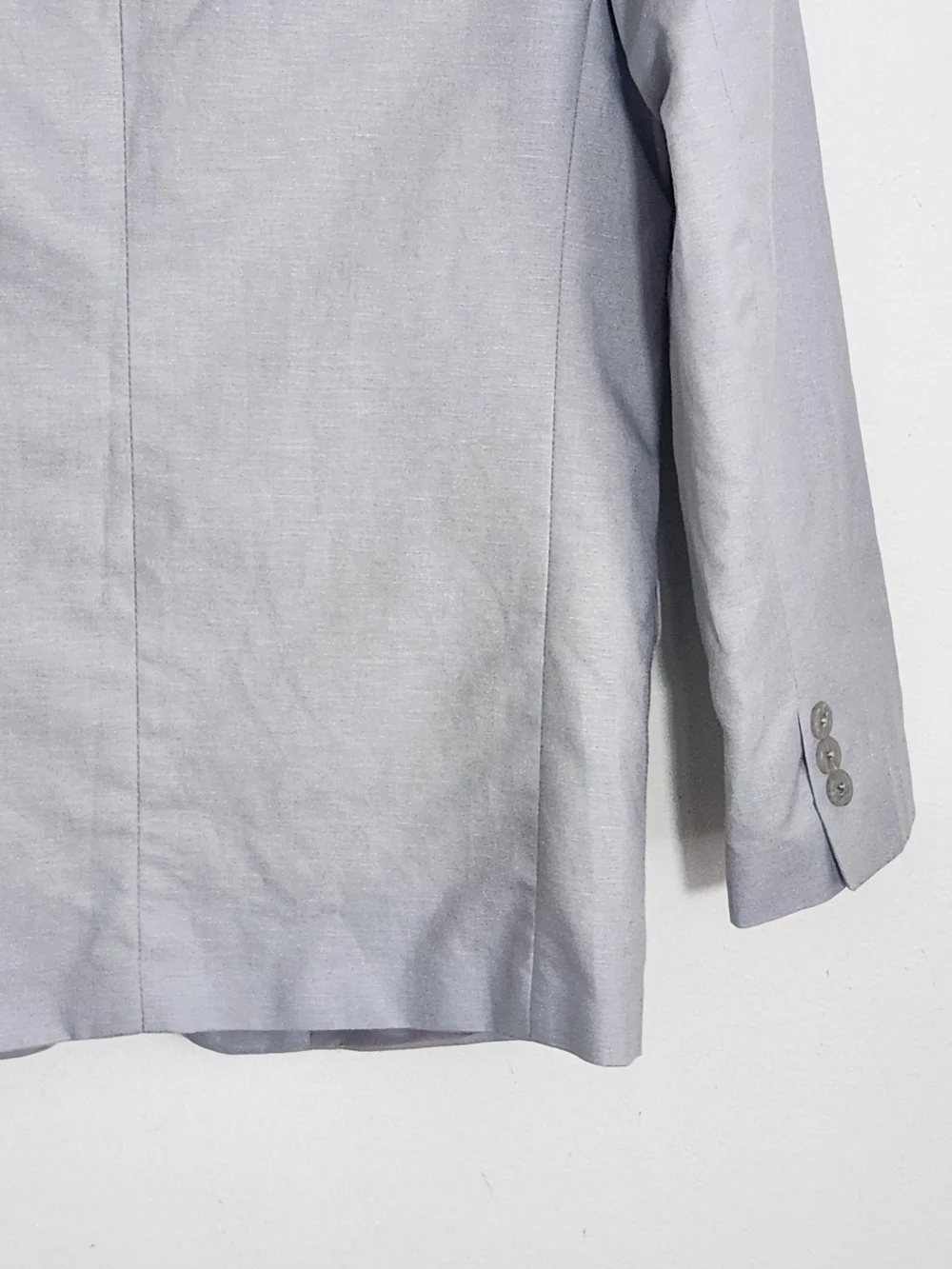Calvin Klein Light Gray Textured Linen Blend Blazer Size 18 Regular
